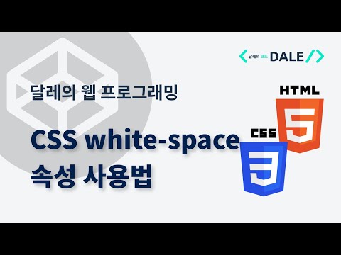 CSS의 white-space 속성 사용법 | 달레의 웹 프로그래밍