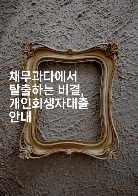 채무과다에서 탈출하는 비결, 개인회생자대출 안내-코드꼬마