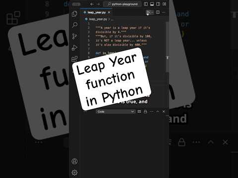 Leap Year Function in Python #python #programming #coding